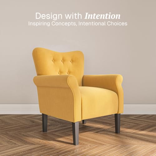 Modern Accent Chair, High Back Armchair, Upholstered Wingback Side Chair, view 6
