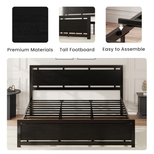 King Size Bed Frame with Headboard and Footboard, view 5