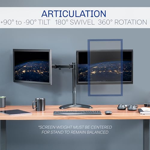 STAND-V002F Dual LED LCD Monitor Free-Standing Desk Stand for 2 Screens, view 5
