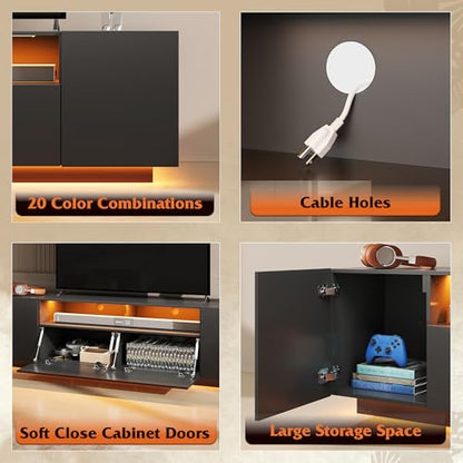 LED TV Stand with Large Storage Cabinet, view 6