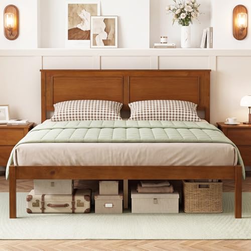 Wood Full Size Bed Frame with Headboard, view 4