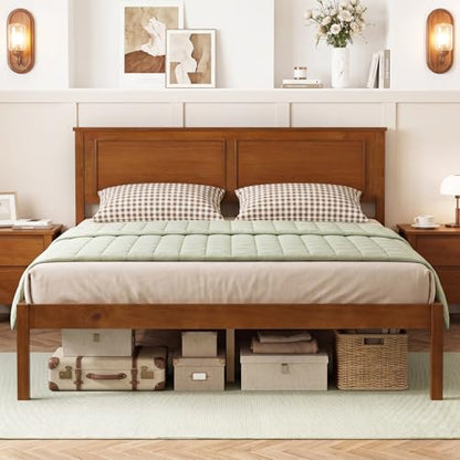 Wood Full Size Bed Frame with Headboard, view 4