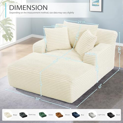 Oversized Boneless Sofa Bed in Beige, view 3
