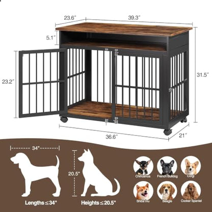 Wooden Dog Crate Furniture for Medium & Large Dogs, view 3
