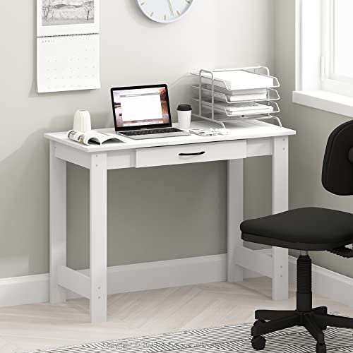 Jaya Writing Desk with Drawer, White