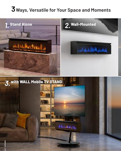 FLAMEBAR Freestanding Electric Fireplace, 40 Inch Wide, Modern Design, view 5