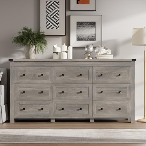 9-Drawer Dresser, Modern Wooden Storage Chest of Drawers, Dresser TV Stand, view 4