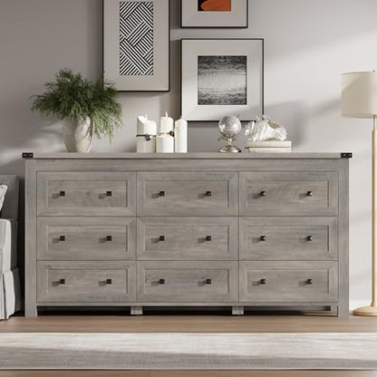9-Drawer Dresser, Modern Wooden Storage Chest of Drawers, Dresser TV Stand, view 4