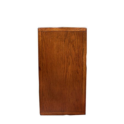 Sibley End Table, Solid Wood, 12 in. Wide, Slate Tile Detail, 1 Lower Shelf, Narrow Width, Easy-Assembly, Rustic Oak, 24.0 in. L x 12.0 in. W x 24.0 in. H, 10060