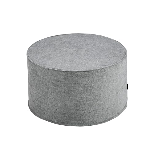Large 22" Footrest Ottoman Sitting Pouf Extra Firm (Gray) | Extra Seating for Living Room, Bedroom, Playroom, High Density Foam Filling Foot Rest, Side Table, Home College Dorm Décor