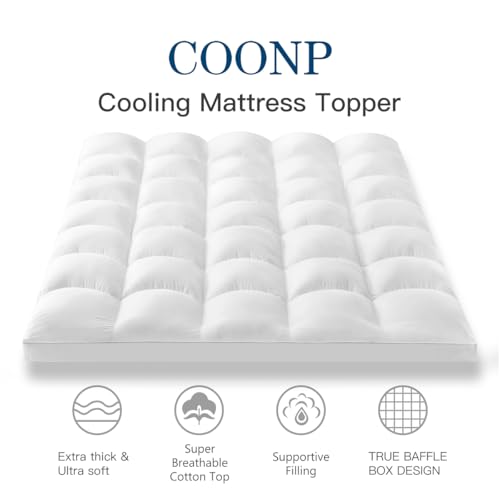 Queen Mattress Topper, Cotton Extra Thick Pillow Top Mattress Pad, view 3