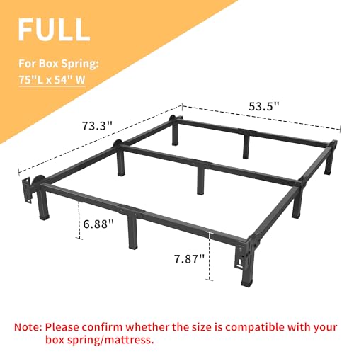 Metal Bed Frame, 9-Leg Bed Base for Box Spring, Full, 8 Inch, view 4