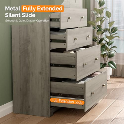 Tall Dresser, Rustic Grey Dresser 6 Drawer Chest of Drawers, view 5