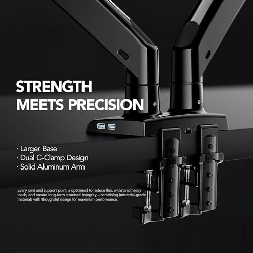 Dual Monitor Stand for 13″–40″, Premium Dual Monitor Mount with USB, view 7