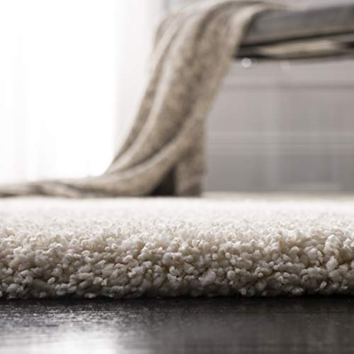 SAFAVIEH California Shag Collection Area Rug - 8' x 10', Ivory, Non-Shedding & Easy to Clean, Ultra Plush Thick Pile, Ideal for Living Room, Bedroom, Dining Space (SG151-1212)