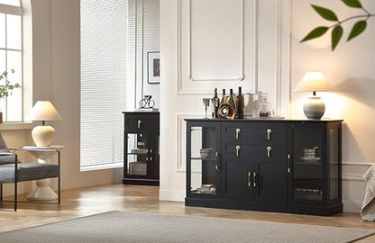 Large Sideboard Buffet Cabinet with LED and Drawers, view 3