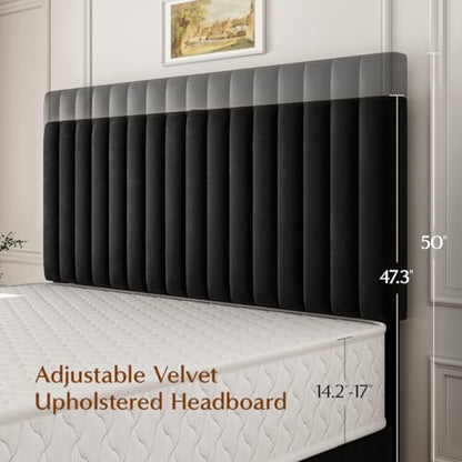 50" Tall Queen Bed Frame with Adjustable Headboard, view 4
