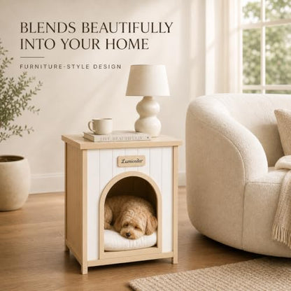 Solid Cedar Dog Crate Furniture End Table for Small Dogs & Cats, view 5
