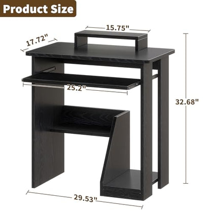 30 Inch Computer Desk, with Keyboard Tray & Monitor Stand, view 4