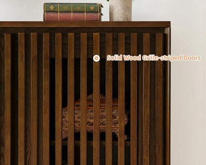 39" Walnut Narrow Sideboard Buffet Storage Cabinet for Entryway, view 7