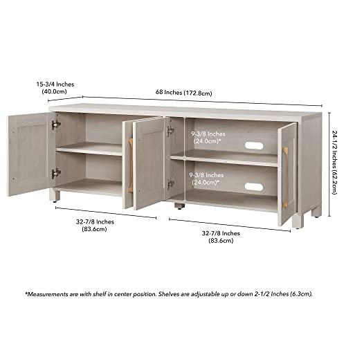 Henn&Hart 68" TV Stand for TVs up to 75", Beech White, view 4