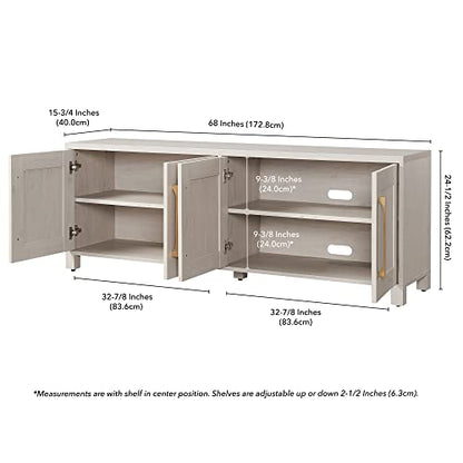 Henn&Hart 68" TV Stand for TVs up to 75", Beech White, view 4