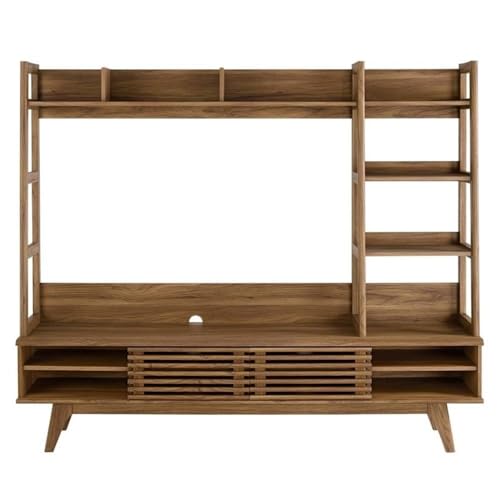 Render Mid-Century Modern TV Stand Entertainment Center, 70", Walnut