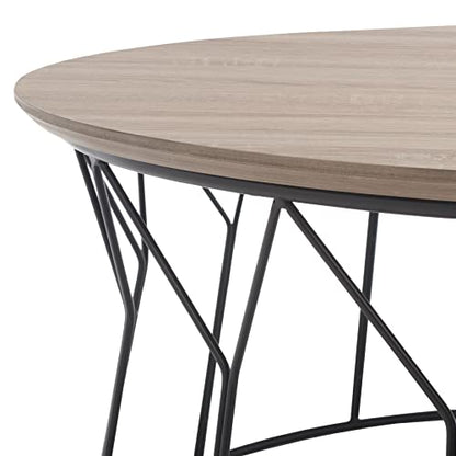 Safavieh Home Collection Deion Retro Mid-Century Light Oak and Black Wood Coffee Table