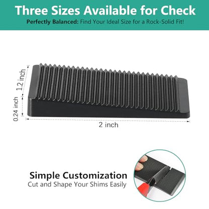 Furniture Leveler 12pcs Kit Size Variety | Multi-Purpose Rubber Shim for Leveling Feet Stable | Anti-Wobble Pad for Uneven Table, Dresser Leg, Toliet and More Furniture | Prevent from Wobbling
