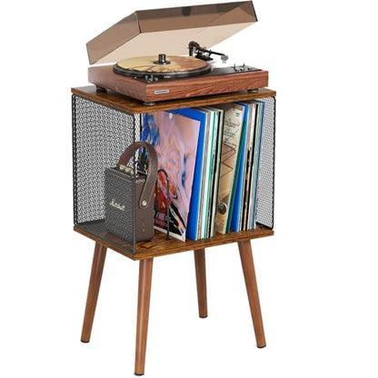 X-cosrack Record Player Stand with Storage up to 100 Albums, view 2