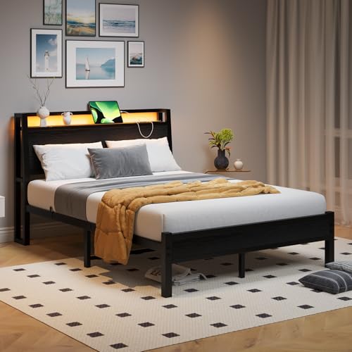 Full Size Bed Frame, Black, view 2