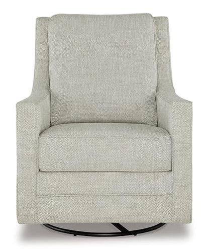 Signature Design by Ashley Kambria Casual Upholstered Swivel Glider Accent Chair, Gray