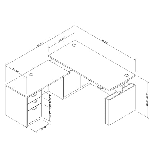 67" L-Shaped Executive Standing Desk, Brushless Dual Motor&Pre-Assembled, view 3