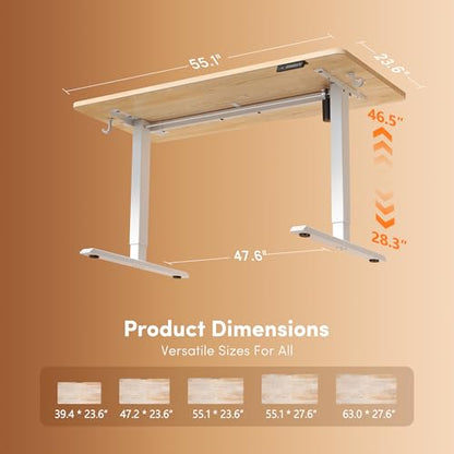 55 x 24 Inchs Electric Standing Desk, Height Adjustable, Sit Stand, view 4