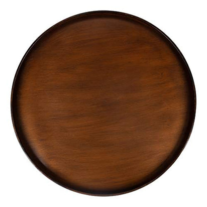 Zabel Modern Round Metal Coffee Table with Criss Cross Base, Bronze and Black