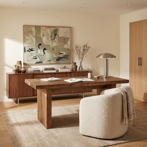 63-Inch Solid Wood Office Desk, Live Edge Wood Desk, view 6