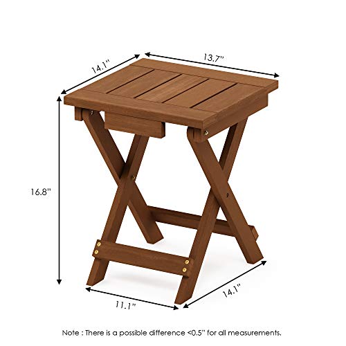 FG18556 Tioman Hardwood Patio Furniture Outdoor Folding Table Small, Natural
