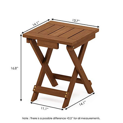 FG18556 Tioman Hardwood Patio Furniture Outdoor Folding Table Small, Natural