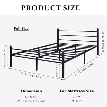 Full Metal Bed Frame with Headboard & Footboard, view 3