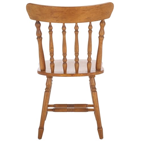 SAFAVIEH Home Collection - Coralyn Honey Caprail Dining Chair Set of 2, Solid Wood Farmhouse Kitchen Chairs (DCH8505C-SET2)