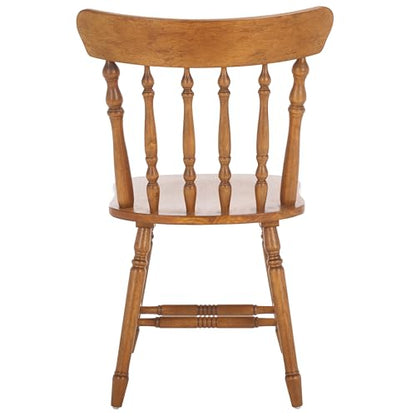 SAFAVIEH Home Collection - Coralyn Honey Caprail Dining Chair Set of 2, Solid Wood Farmhouse Kitchen Chairs (DCH8505C-SET2)