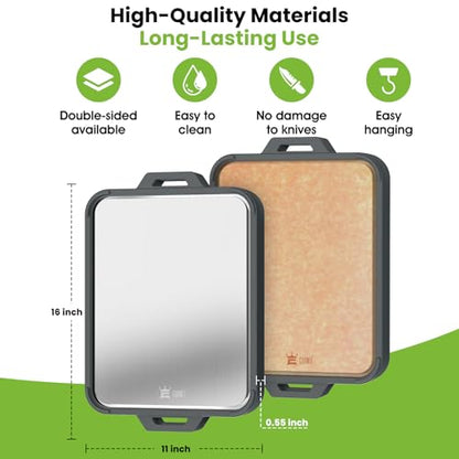 Titanium Cutting Board for Kitchen, Double Sided Pure Titanium & Wood Fiber, view 3