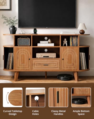 TV Stand for TVs up to 65 Inches with Charging Station, view 4