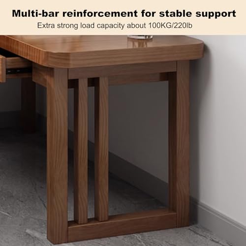 Solid wood corner desk, l-shaped computer desk, home office desk, view 6