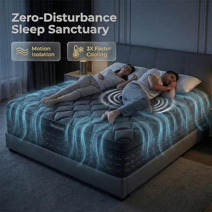 King Size Mattress 14 Inch, Medium Firm Boxed Hybrid Mattress, Cooling Gel Memory Foam & Motion Isolation Pocket Coils, 350lbs+ Edge Support, Fiberglass-Free for Master Room, Family