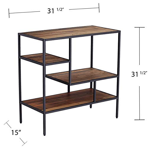Mathry Reclaimed Wood Shelf - Natural - Reclaimed Wood & Iron Metal - Rustic Design - Ideal for Home Offices, Living Rooms, Dens, 31.5" W x 15.75" D x 31.5" H (HZ1058238)