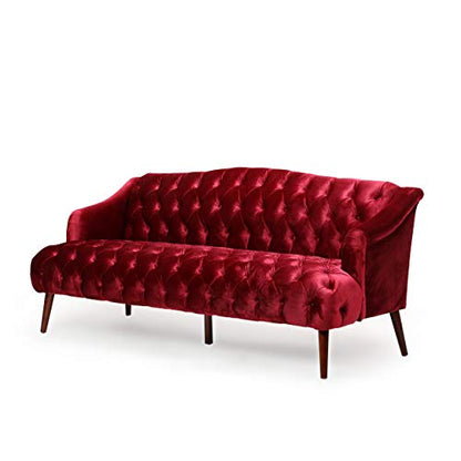 Minxi Velvet Sofa Couch, Home Sofa Living Room with Birch Wood Legs, view 6