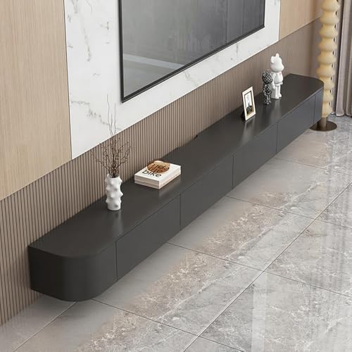 Floating TV Stand Wall Mounted – Wall Entertainment Center with Flip-Down Doors, view 8