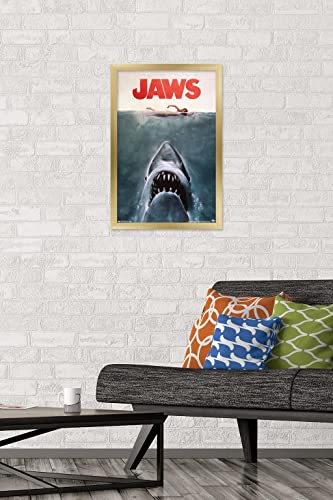 Jaws - One Sheet Wall Poster, 14.725" x 22.375", Gold Framed Version
