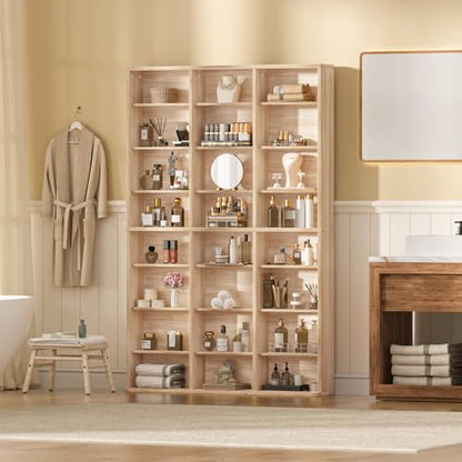 8 Tier Tall Display Cabinet, Natural Media Storage Cabinet11, view 6